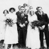 Muston wedding group, Mr and Mrs Bradbury's wedding
