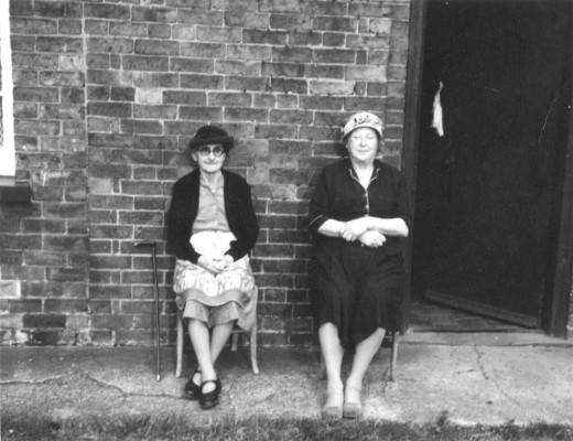 Mary Tinkler and Annie Johnson, enjoying the sun Mary Tinkler and Annie Johnson, enjoying the sun