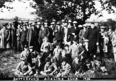 Bottesford Angling Club members in the field by Easthorpe (Muston Gorse) canal bridge, 1930.