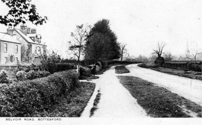 Belvoir Road looking north in the 1950s, old postcard