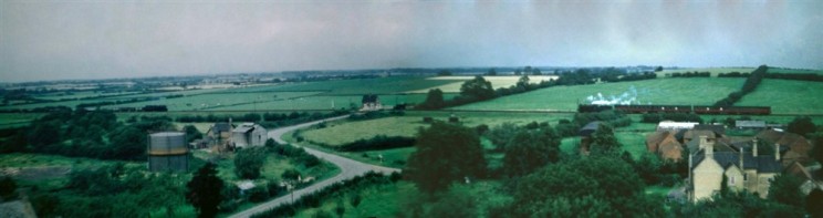 Panorama from Bottesford church tower looking north, enhanced by Richard Bradshaw