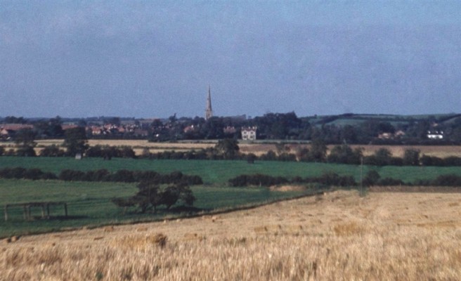 View from Toston Hill looking north towards Bottesford spire