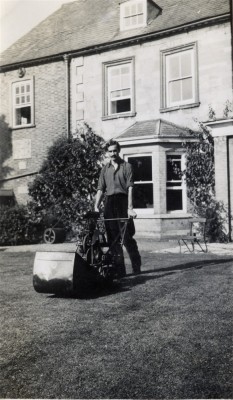 Bottesford Rectory, mowing the south lawn