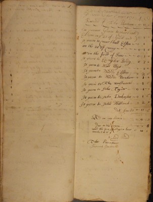 Muston Overseers of the Poor Account 1693