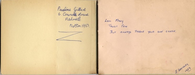 First page and a dedication from E.Greasley