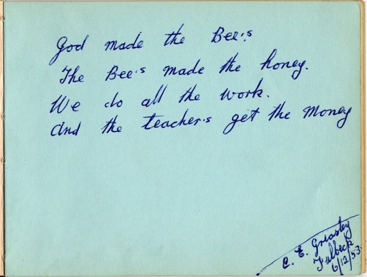 Dedication from C.E.Greasely, Fulbeck