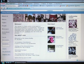 Supra Home Page of the M.L.A. East Midlands funded Bottesford 'Living History' Community Heritage Project Website designed by Community Sites