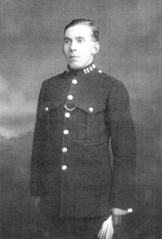 Trainee P.C. Arthur Bradshaw during his first visit to Bottesford in 1929.