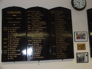 2011_0310GranBday00081 The Bottesford School Honours board shows Frankie Bullock winning honours in 1923