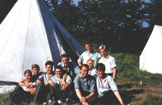 Bottesford Senior Scout group on a camp in Severn Beach Bristol - 1956