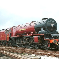 6233_sans_blinkers Preserved 6233 Duchess of Sutherland running in 2001