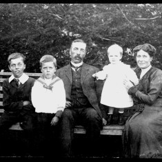 The Marsh family at The Elms, from L to R - George Ernest junior, Alec, George Ernest senior, Philip and Lilian