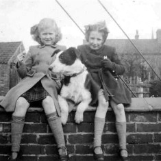 Angela Bradshaw, Margaret Montegriffo and Rex, c. 1950
