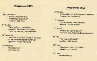 Bottesford Local History Society 2009-2010
