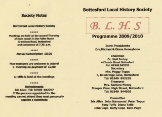 Bottesford Local History Society 2009-2010