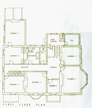BOT204_019_FirstFloor_25_v2 The plan of the first floor of the Rectory during the 1950s.