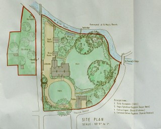 The general layout of the Rectory and its grounds and outbuildings during the 1950s.