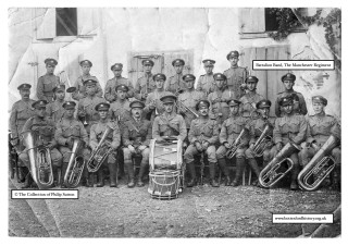 Band_Manchester_Regiment_LR Bob Sutton with cornet centre middle row standing.