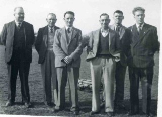 Football Club Committee Members 1950's - L-R: Harry Lane, William Sutton, Charlie Cramm, Amos Tinkler, Alec Bagnall, Jim Glover