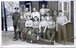 Bob_Sutton_WW1_Platoon249LR Bob Sutton (back row 4th left) 2nd Battalion Manchester Regiment platoon at ease
