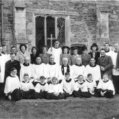 Bolland_0111_Bottesford_church_choir__including__Joe__dad_Jeff_and_George1 Church choir - Jeff front row 1st from lh,George front row 3rd from rh,Joe (dad) middle row 2nd from lh (leaning)
