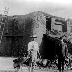 Picture 11. The bricks would be placed in the 'clamp', or kiln, for firing.
