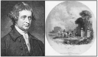 Burke Left: Edmund Burke Right:Edmund Burke's House drawn by C. Stanfield A.R.A., engraved by E. Findon