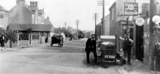 Christmas___Chorlton_Webcrop Christmas and Chorlton's Garage c.1928.