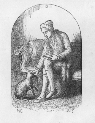 Cowper_feeding_hare Cowper with one of his pet hares
