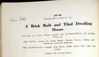 1920 'Duke's Sale' Catalogue entry. Until 1920 the police force were tenants.