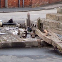 Both the stocks and the whipping post were demolished