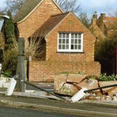 Damage1661 Demolished stone trough soon after its donation by Henry Goodson