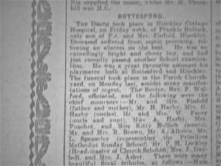 OLYMPUS DIGITAL CAMERA Frankie Bullock's Obituary in the Grantham Journal - 1924