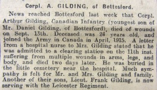 GJ_Gilding_20_9_15_1667 Cpl. Arthur Gilding Obituary 20th September 1915
