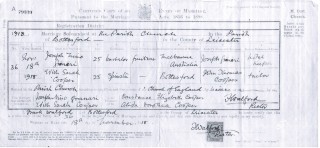 Edith Cooper and Joseph Granari's marriage certificate.