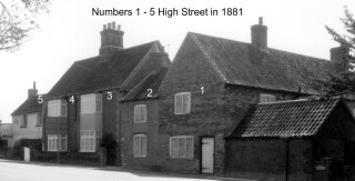 Numbers 1 to 5 High Street 1881 are now on Grantham Road