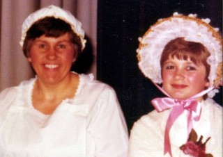 Jill Bagnall & Claire-Marie Thompson in a scene from Oliver, 1984 Gang Show