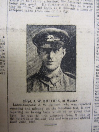 JW_Bullock_Grantham_Journal_060418 Corpl. J.W. Bullock Grantham Journal, Saturday, April 6th, 1918