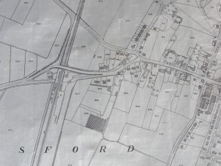 OLYMPUS DIGITAL CAMERA Map ca.1960 showing the site of Bottesford South Station at the west end of the village.