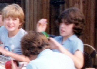 Rauceby Guide Camp, 1984. Claire Thompson, Lorraine Langton.