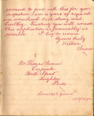 Letter2 The Samuel family in Bottesford