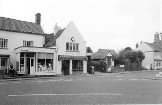 Mrs Moulsher outside her shop in the early 1980's