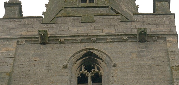 Carvings on the north face of the tower.