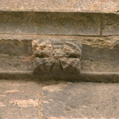 Carvings on the south face of the tower.