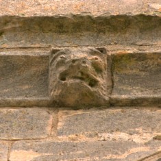 Carvings on the south face of the tower.