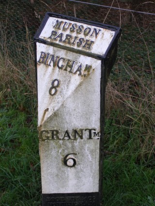 Muston Milestone (Musson is the local pronunciation)