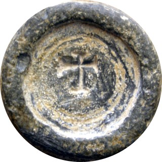 OLYMPUS DIGITAL CAMERA Weight or token found buried in Albert Street. About twice actual size.