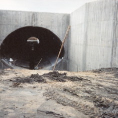 PTO_bypass_24 Culvert to take the River Devon under the Bottesford by-pass - Spring 1989. Unfortunately it was not big enough to take the rain waters in July 2001 and the road flooded