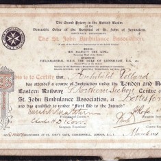 Picture21 St John's Ambulance Association certificate issued to Archibald Pollard of the GNER in 1931