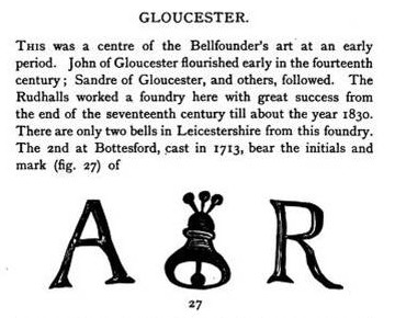 This Gloucester Foundry Mark for 1713 once appeared on Bottesford's Second Bell